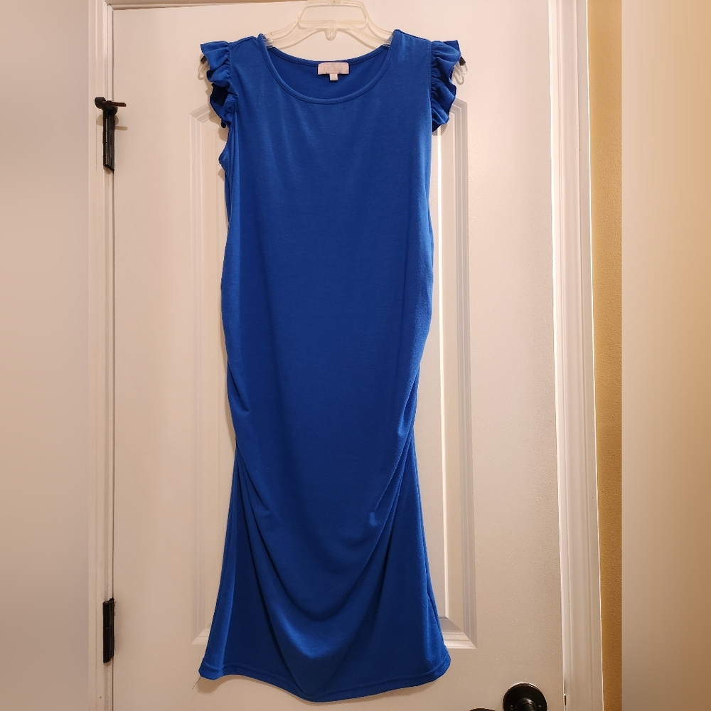 Royal blue maternity dress